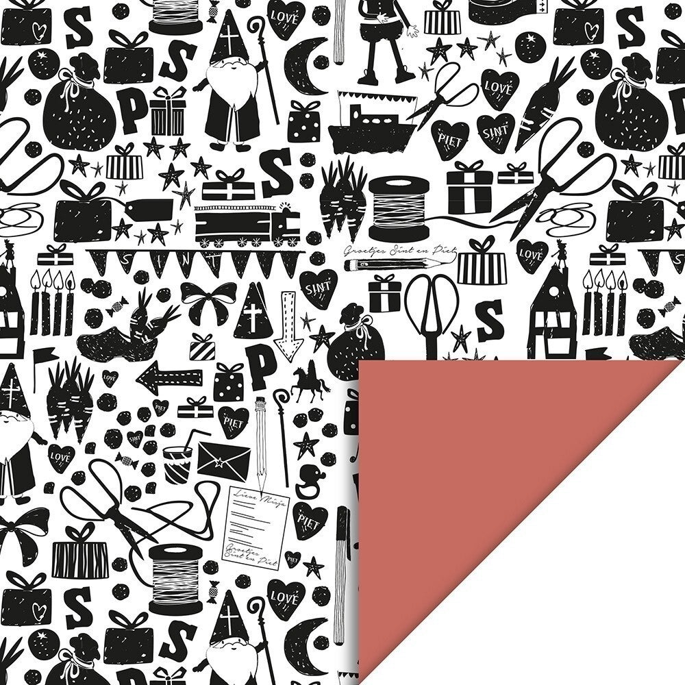 Cadeaupapier –  Sint art (Dubbelzijdig)