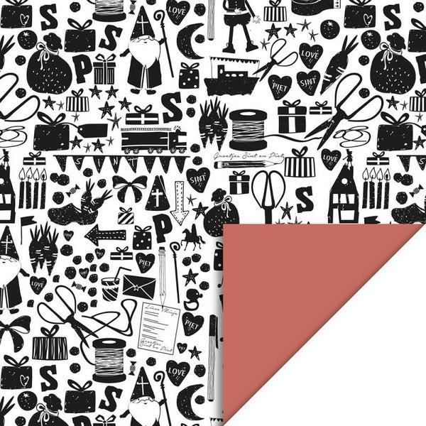 Cadeaupapier –  Sint art (Dubbelzijdig)