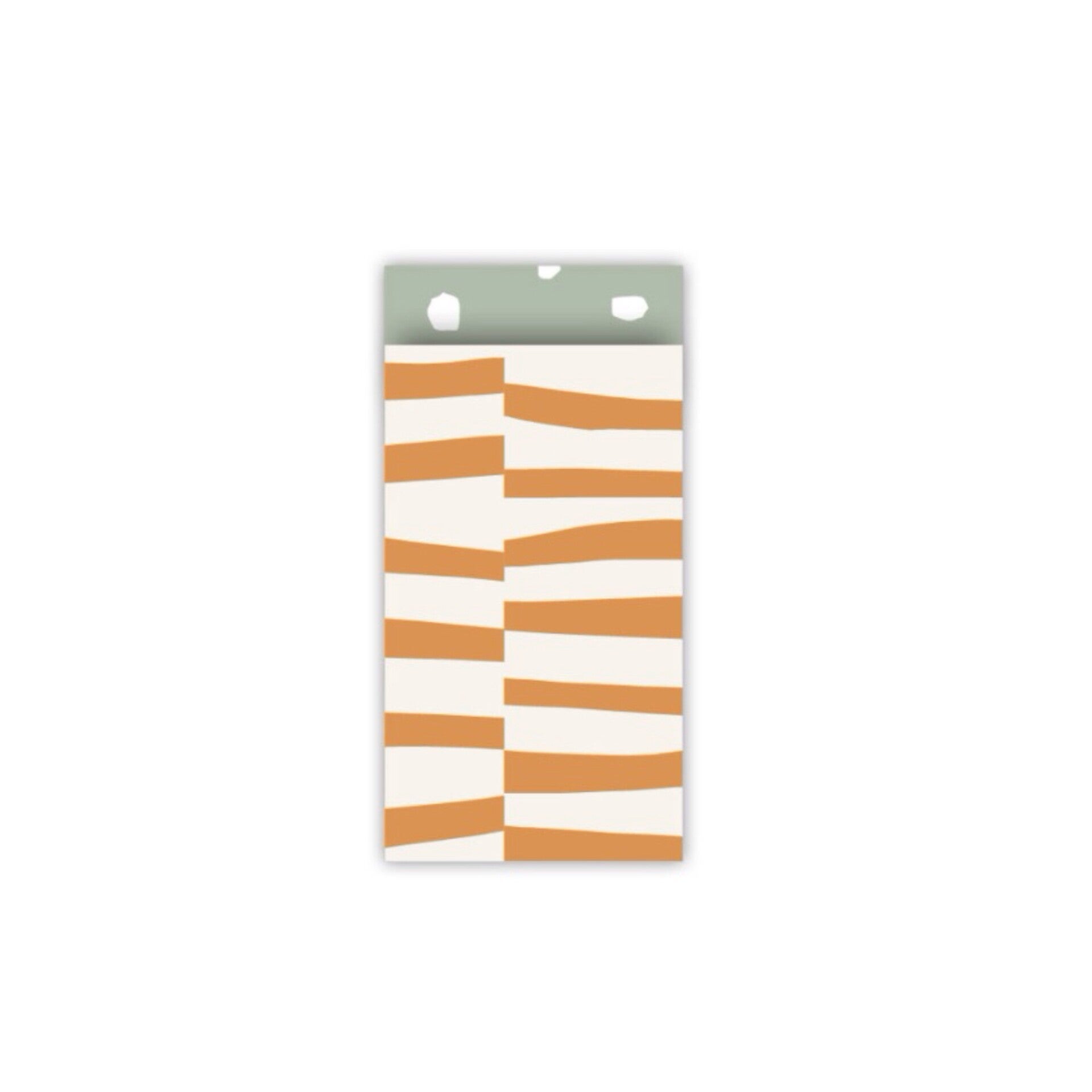 Cadeauzakje 7×13 cm - Oranje wavy strepen