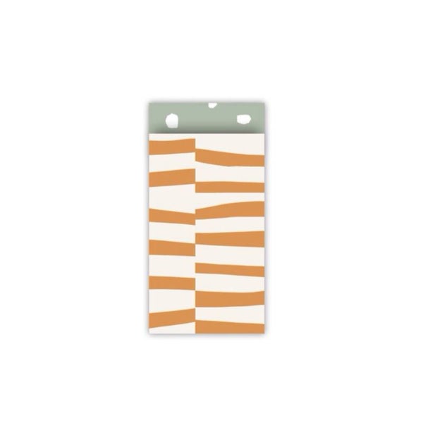 Cadeauzakje 7×13 cm - Oranje wavy strepen