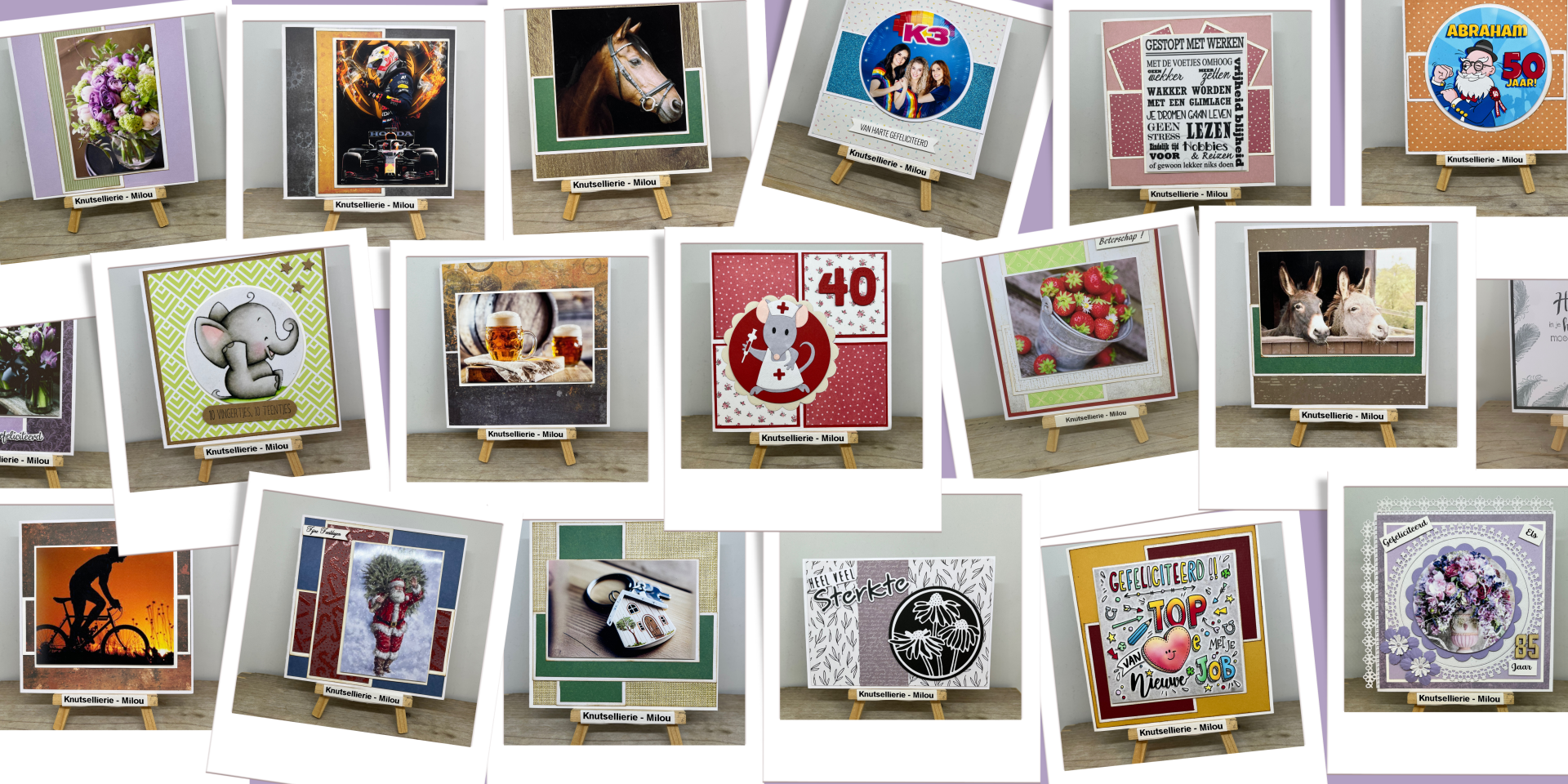 Handgemaakte kaarten in een collage