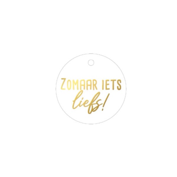 Label – Zomaar iets liefs (wit/goud) – per stuk