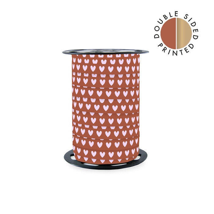 Cadeau lint – Hartjes Chocolade - 5 meter