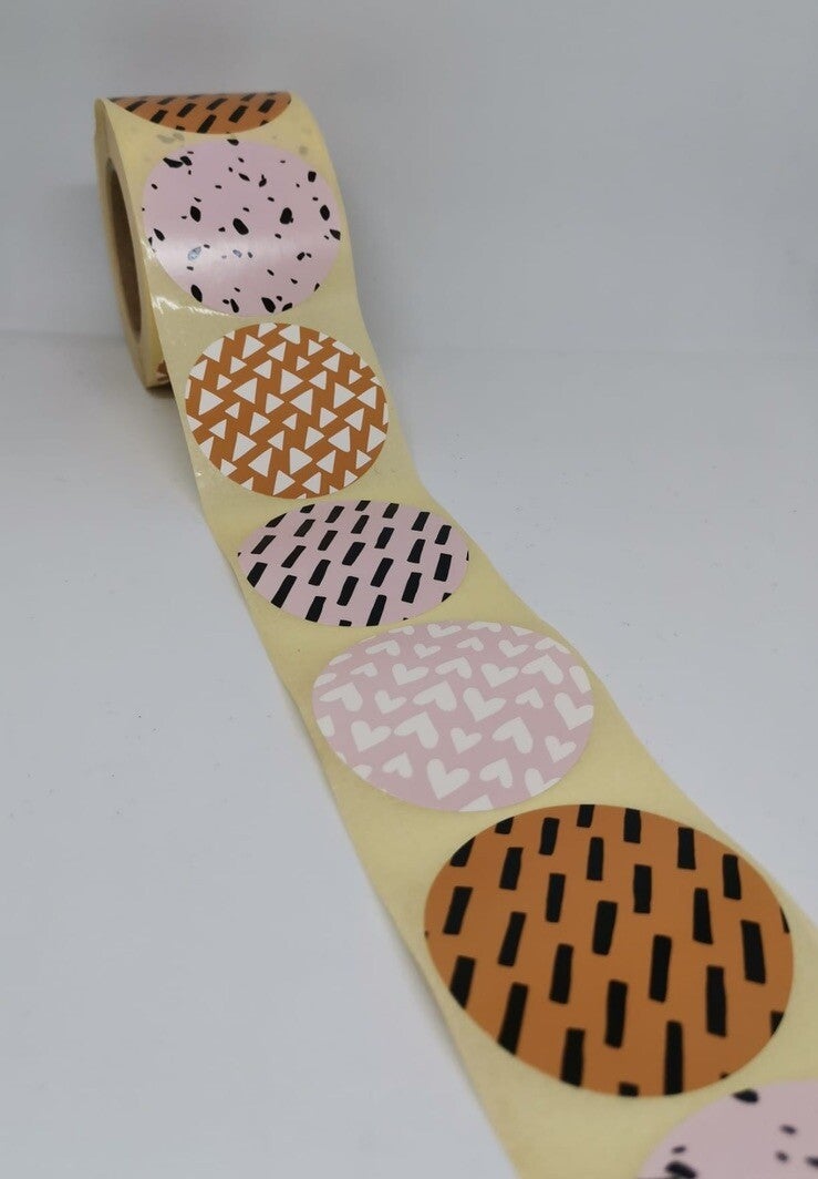 Stickers - Abstract roze & oranje
