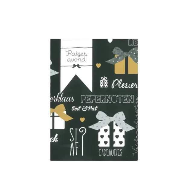 Cadeauzakje 12×19 cm - Zwart met goud Sint
