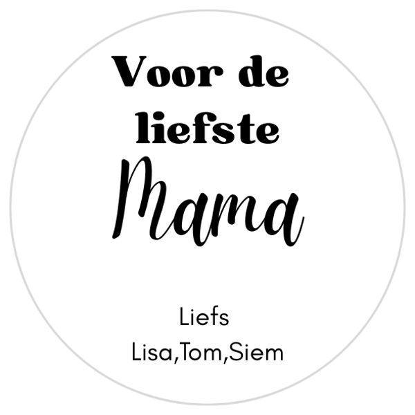 Gepersonaliseerde sticker – Voor de liefste mama
