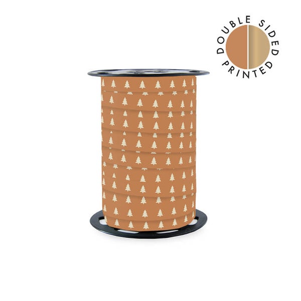 Cadeau lint – Kerstboompjes Cider & Goud - 5 meter