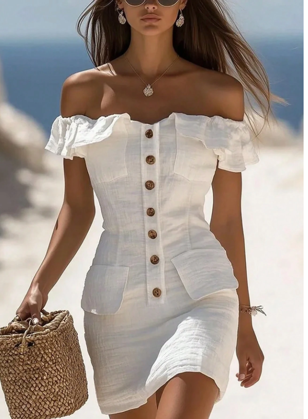 Robe Blanche Riviera Chic