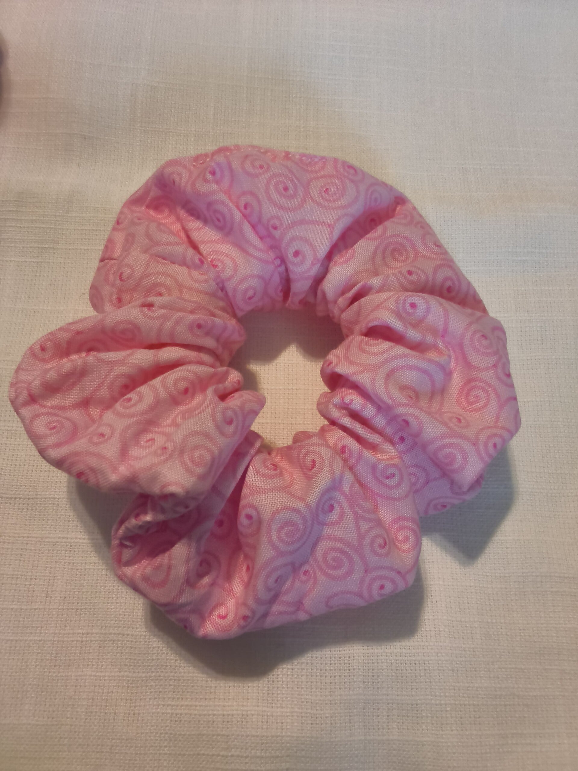Women Scrunchie Cotton Fabric Pink With Design Scrunchies Hair Tie Handmade