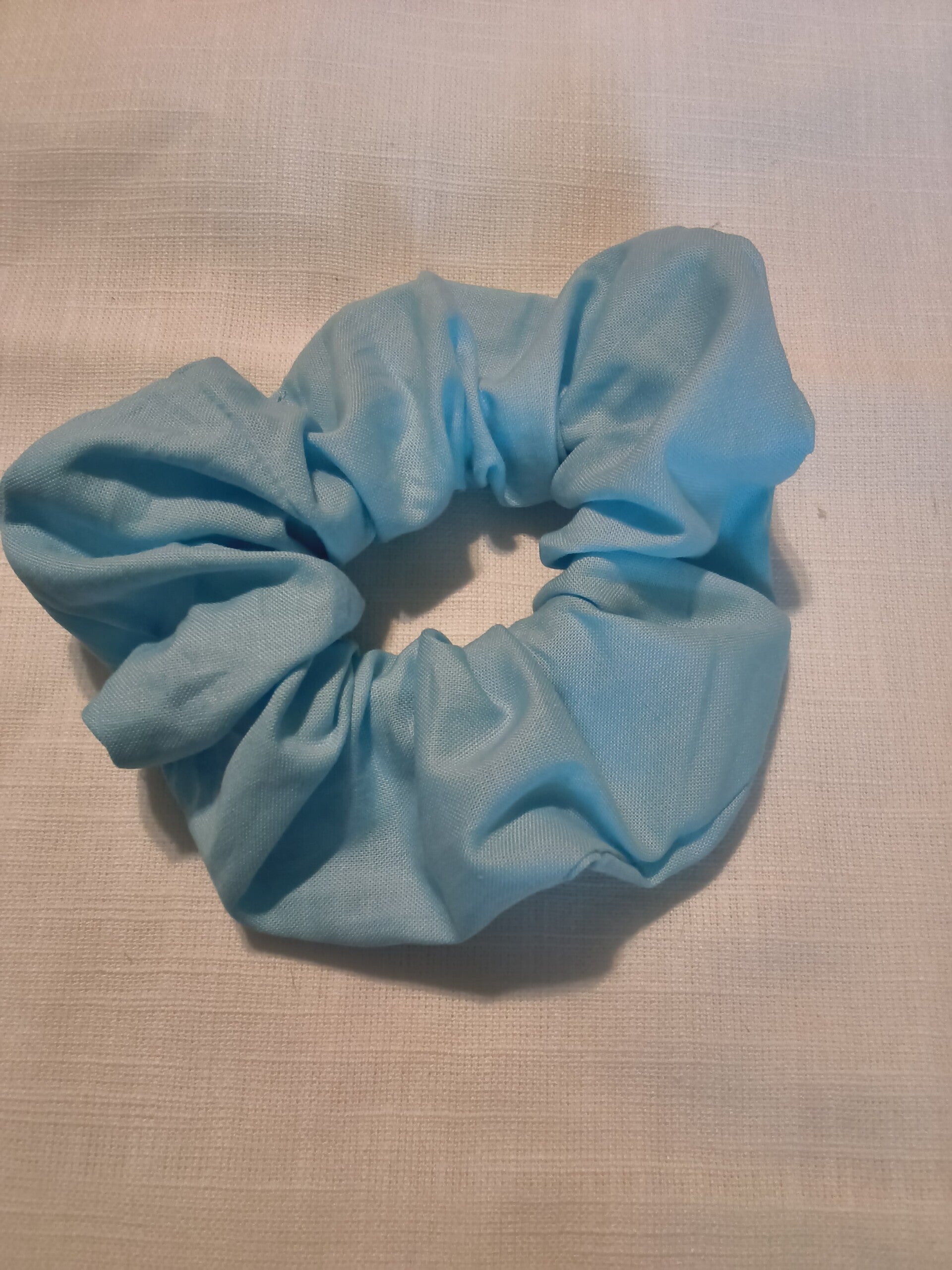 Large Scrunchie Light Blue Cotton  Elastic Hairbands Hair Ties