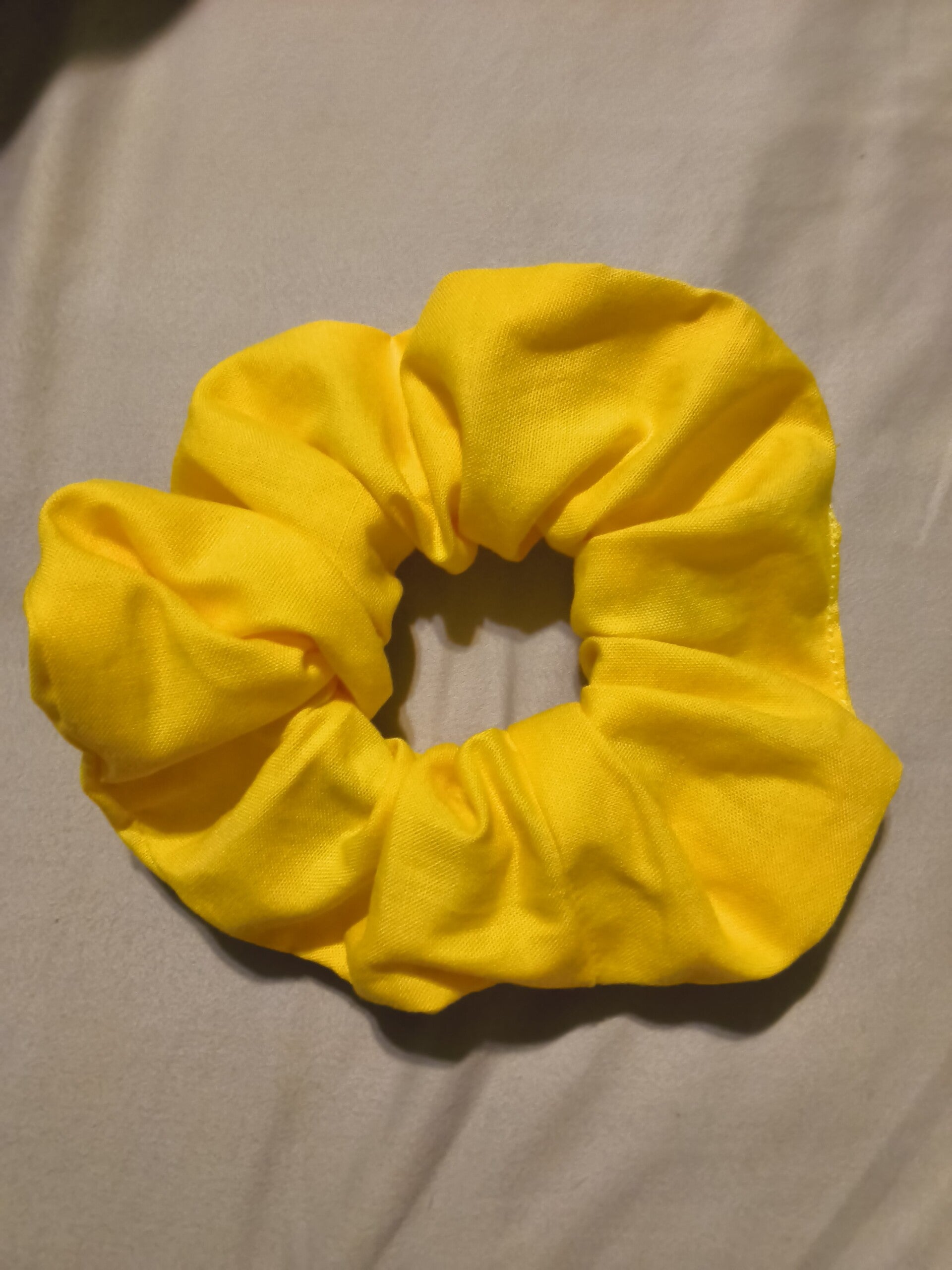Scrunchie Cotton Fabric Solid With Yellow Scrunchies Hair Tie Handmade Summer