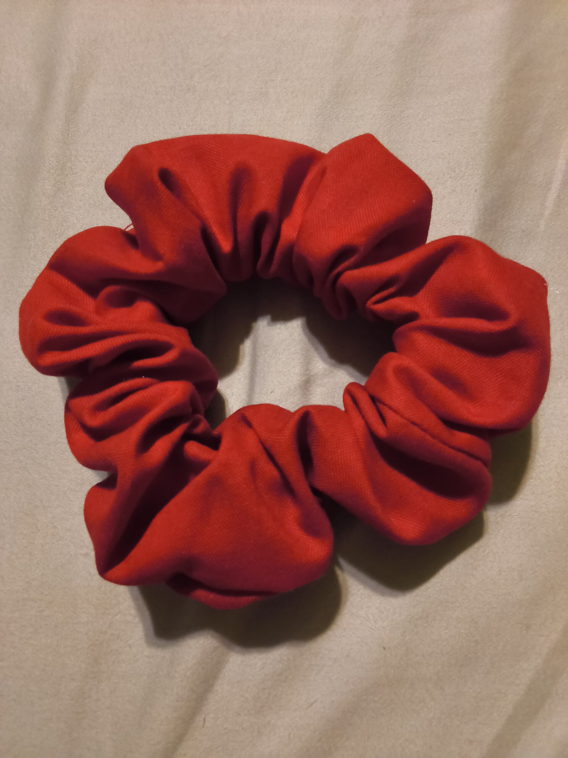 Women Scrunchie Cotton Fabric Red Scrunchies Hair Tie Handmade
