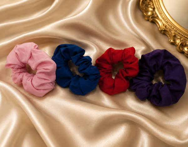New Solid-colored Fabric Hair Scrunchies