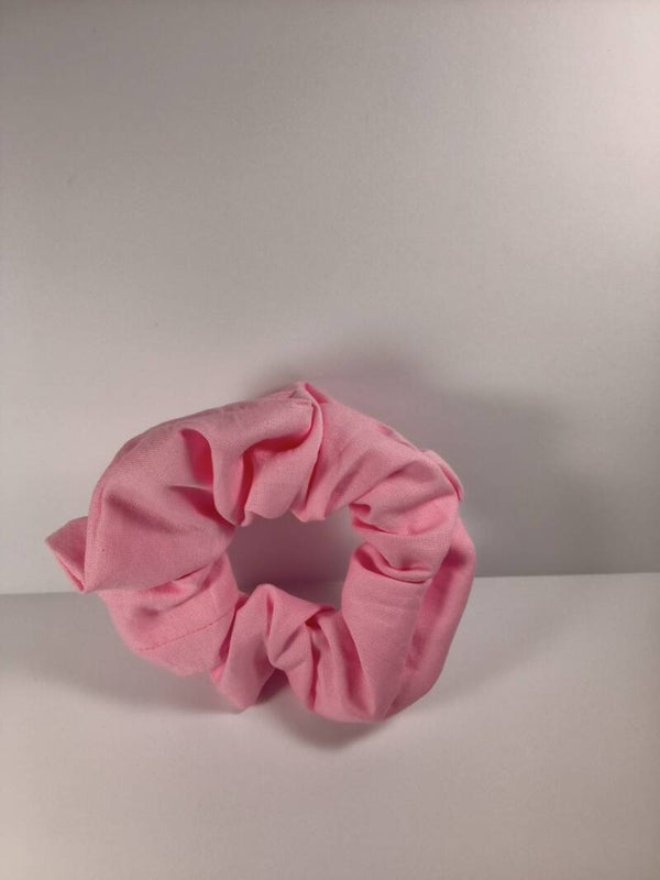Women Pink Scrunchies 100% Cotton Handmade with 1/2 Elastic Sewn for a Great Finished Product.