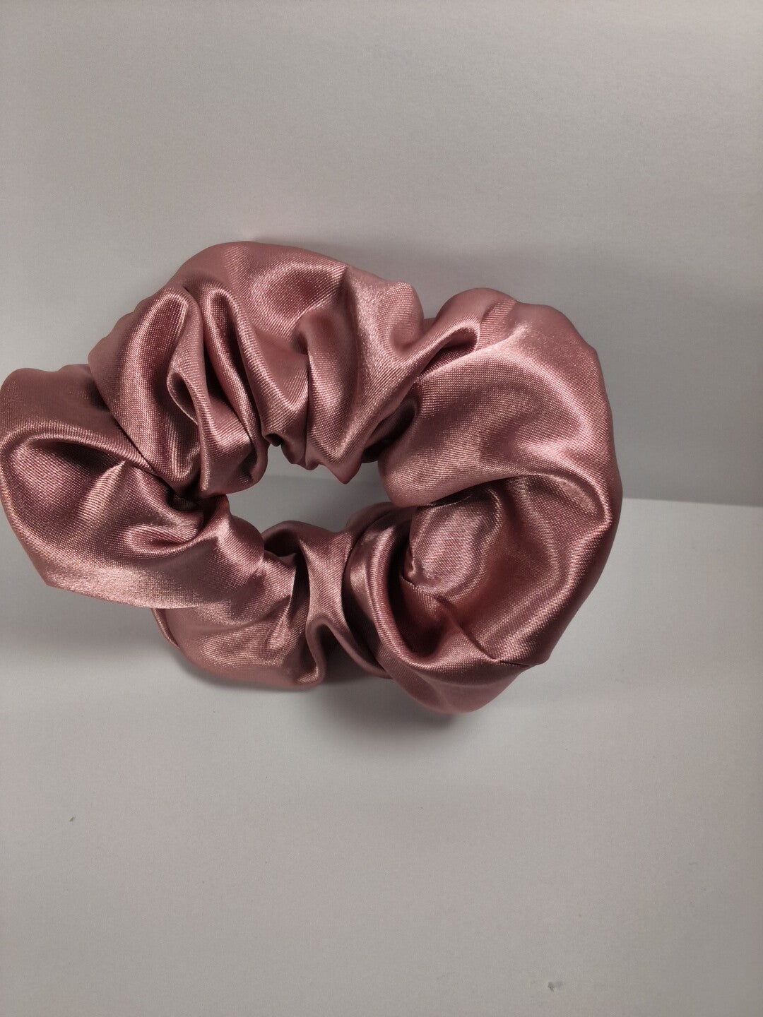 Jumbo Large Women Pink Rose Gold Satin Scrunchie Elastic Hairbands Hair Ties