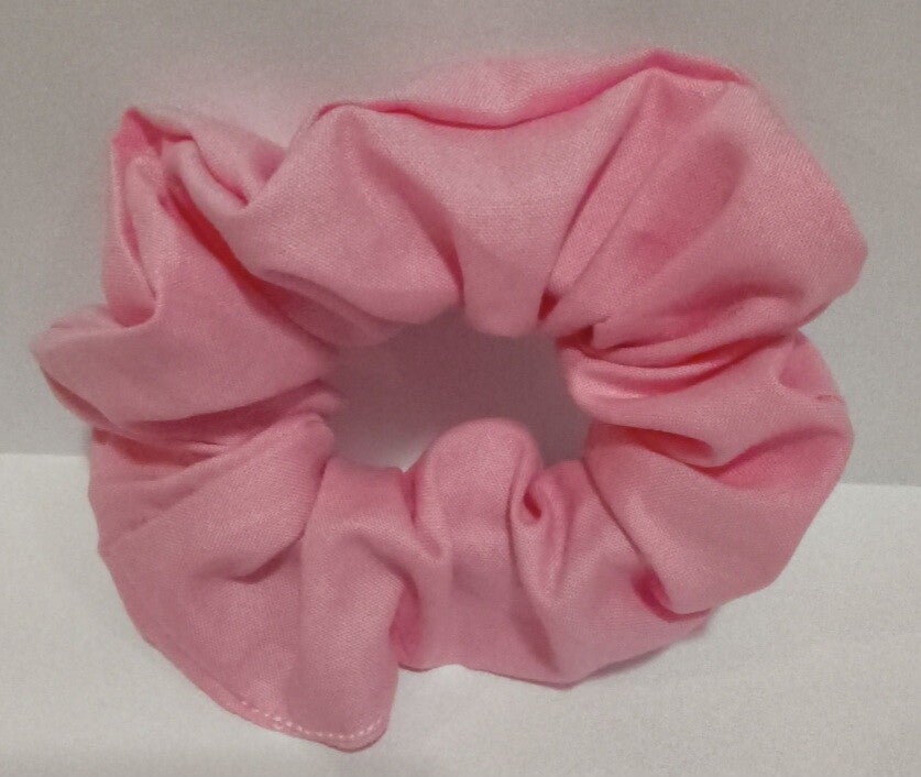 Women Scrunchie Cotton Fabric Pink Scrunchies Hair Tie