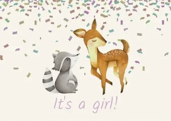Wenskaart It’s a girl