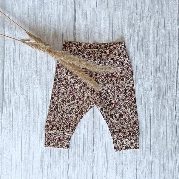 Legging Bloemen oud mauve