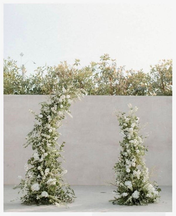Asymmetrical Broken Arch Florals