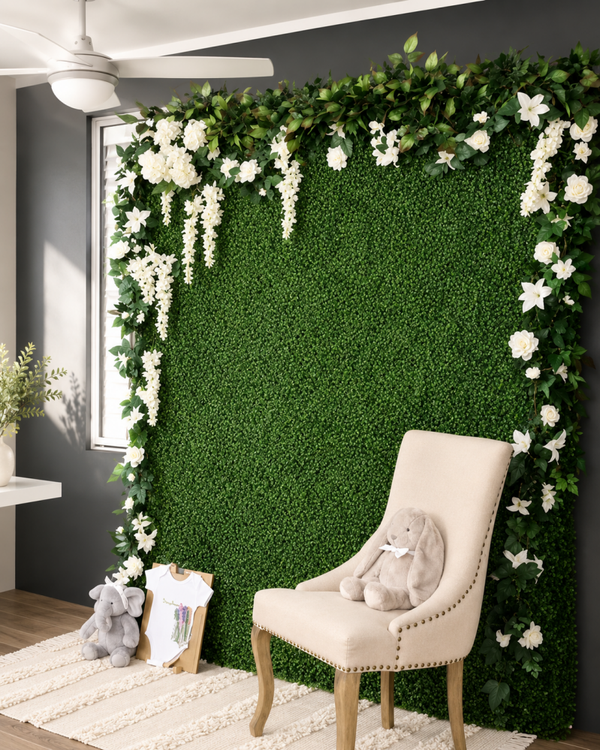 Full Greenery Wall with Florals