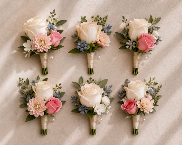 Pastel and Blush Bottonaires