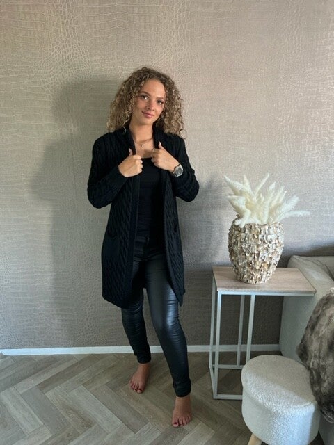 Braided cardigan black