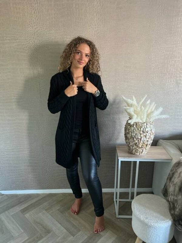 Braided cardigan black