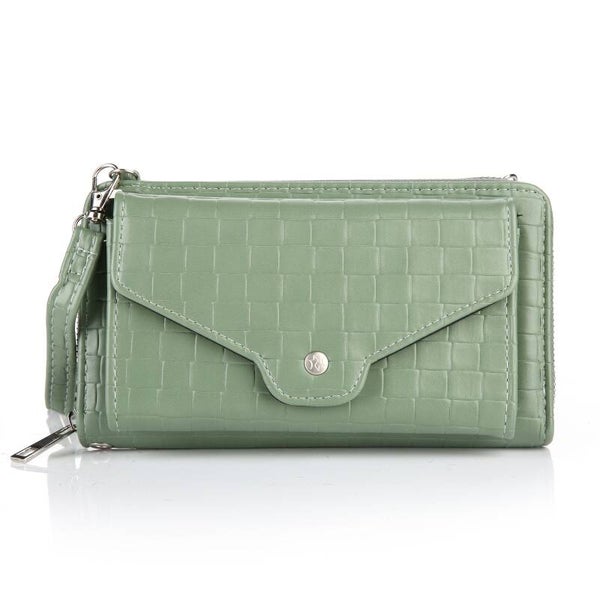 Checkered wallet pistachio green