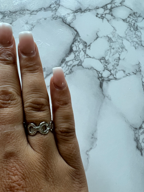 Schakel ring silver