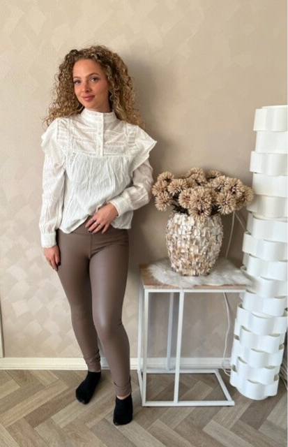 Embroidery lace blouse white