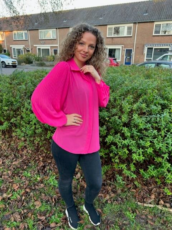Lucy balloon sleeve blouse pink