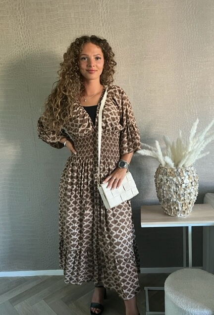 Celine switch long dress brown/creme