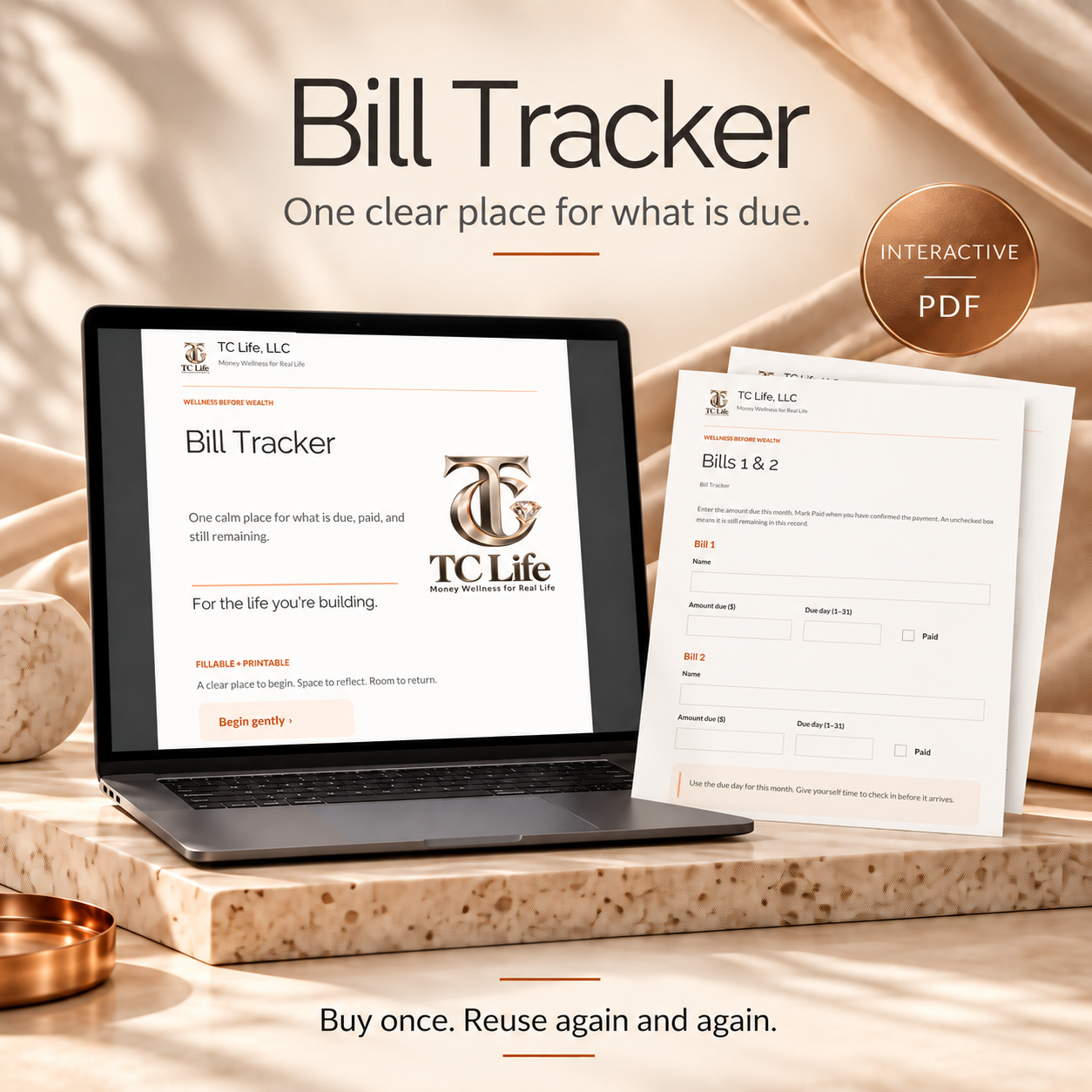 Bill Tracker | Interactive, Fillable PDF – TC Life