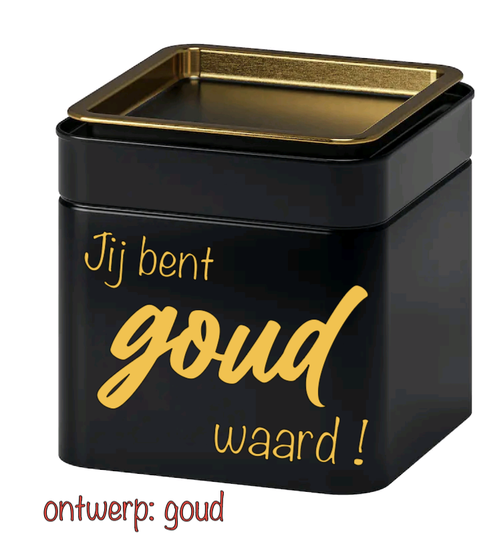 blik met snoepjes - GOUD