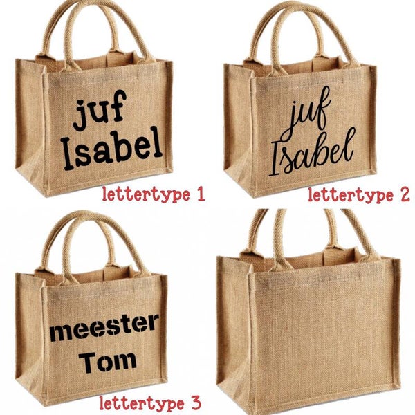 tas jute - juf of meester