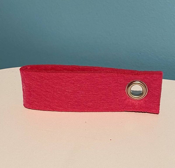 sleutelhanger RECHTHOEK dubbel- fushia ROZE