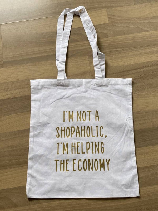 katoenen draagtas WIT - eigen tekst