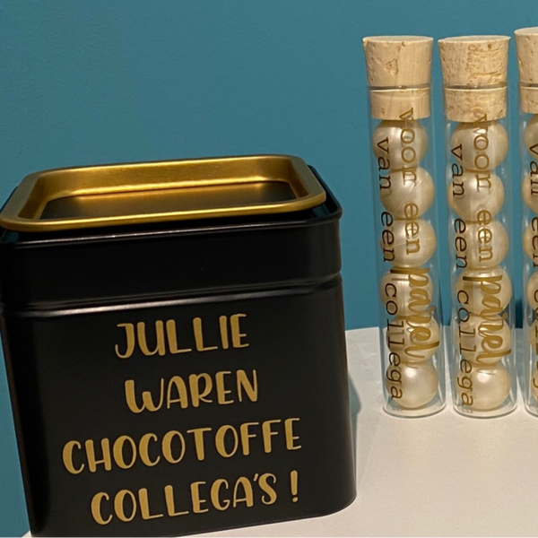 blik met snoepjes - collega's