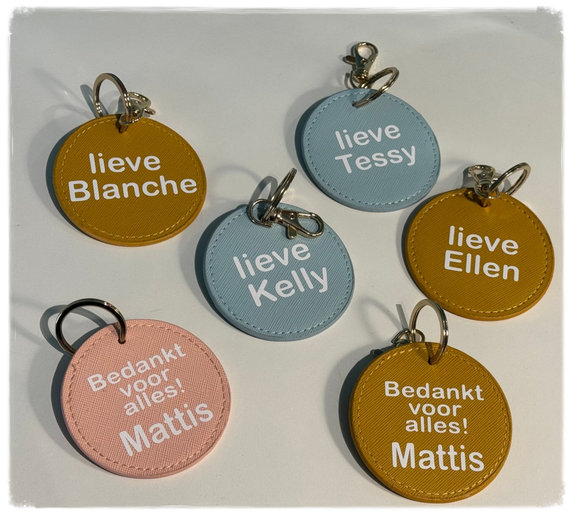 SLEUTELHANGER  Lederlook - cirkel