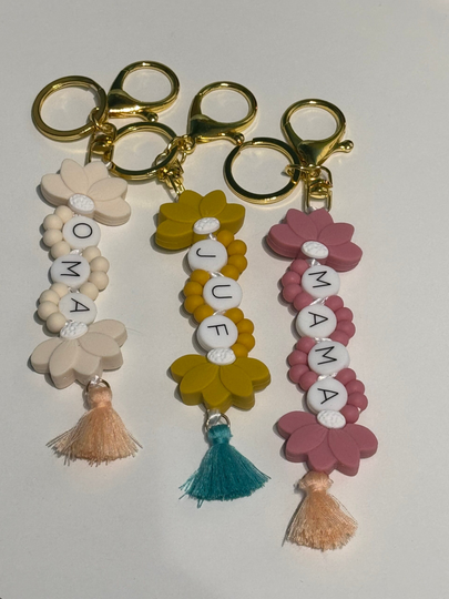 SLEUTELHANGER  - halve bloemen