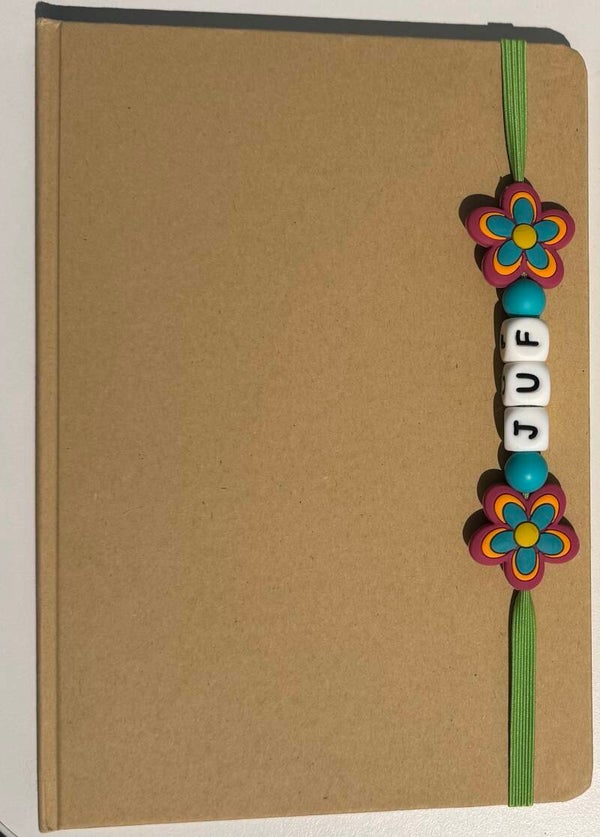 Notitieboek- juf -bloemen