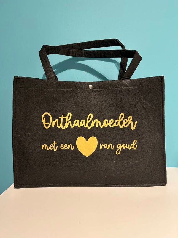 vilten tas GROOT - ZWART -einde schooljaar