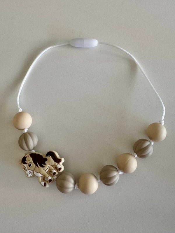 kinderketting - paardje beige