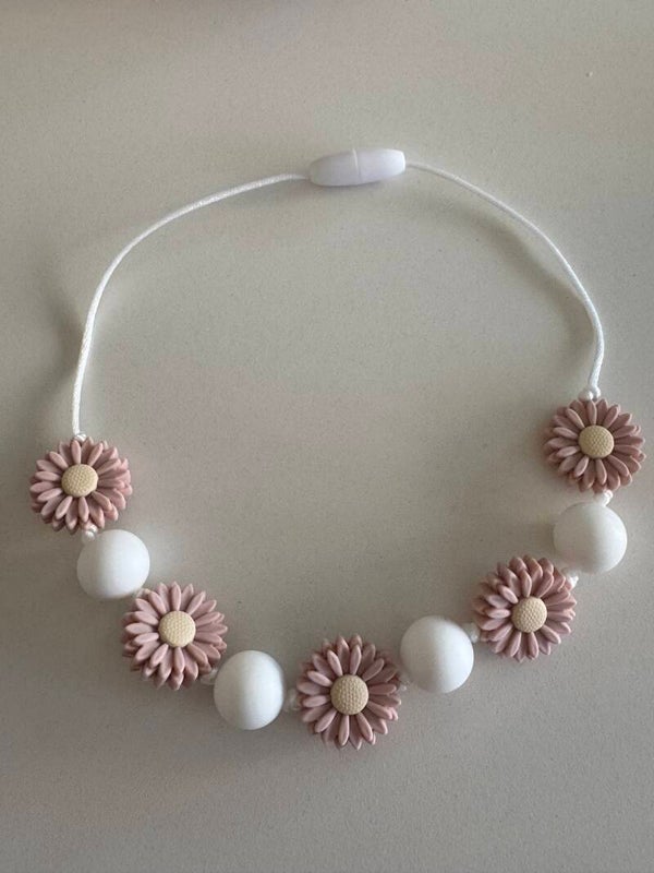 kinderketting - madelief oudroze