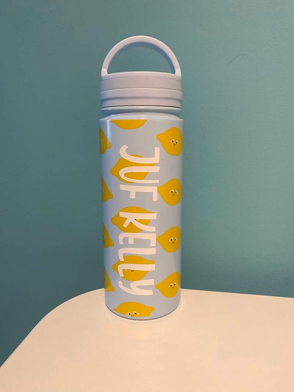 DRINKFLES citroenen - met naamsticker