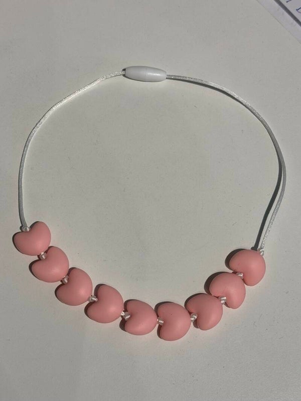 kinderketting - hartjes lichtroze