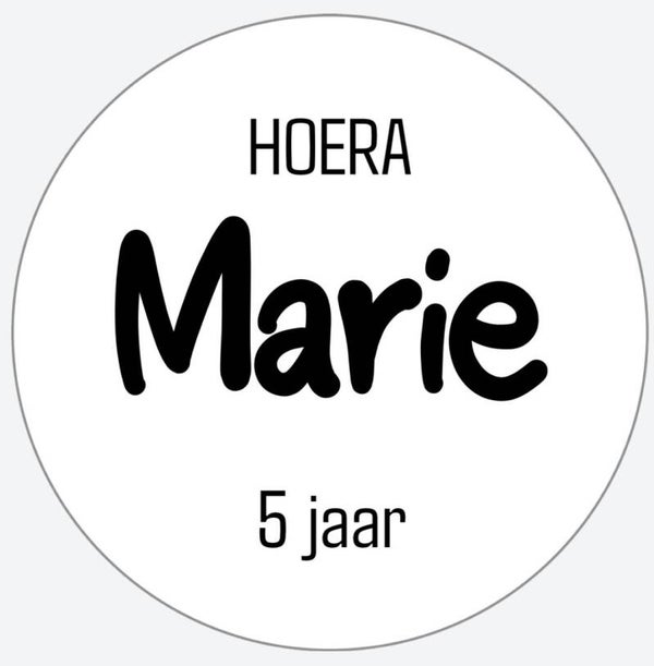 sticker - NAAM en LEEFTIJD 1