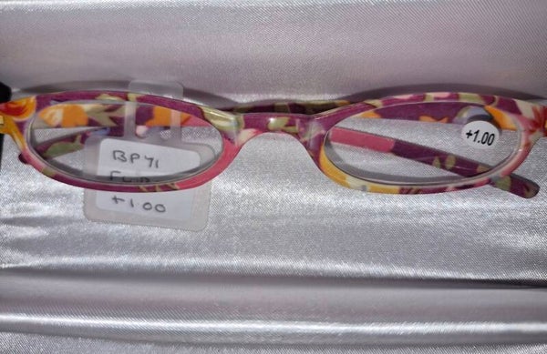 BP71 +1.00 ladies floral fashion Reading Glasses