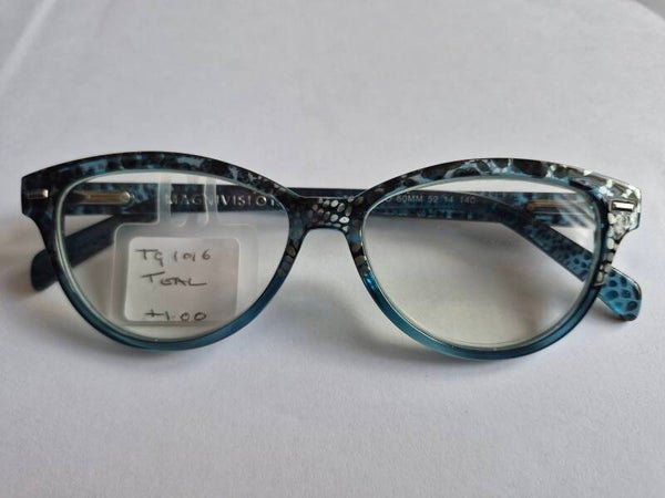 TG1016 +1.00 Teal colored ladies classic readers