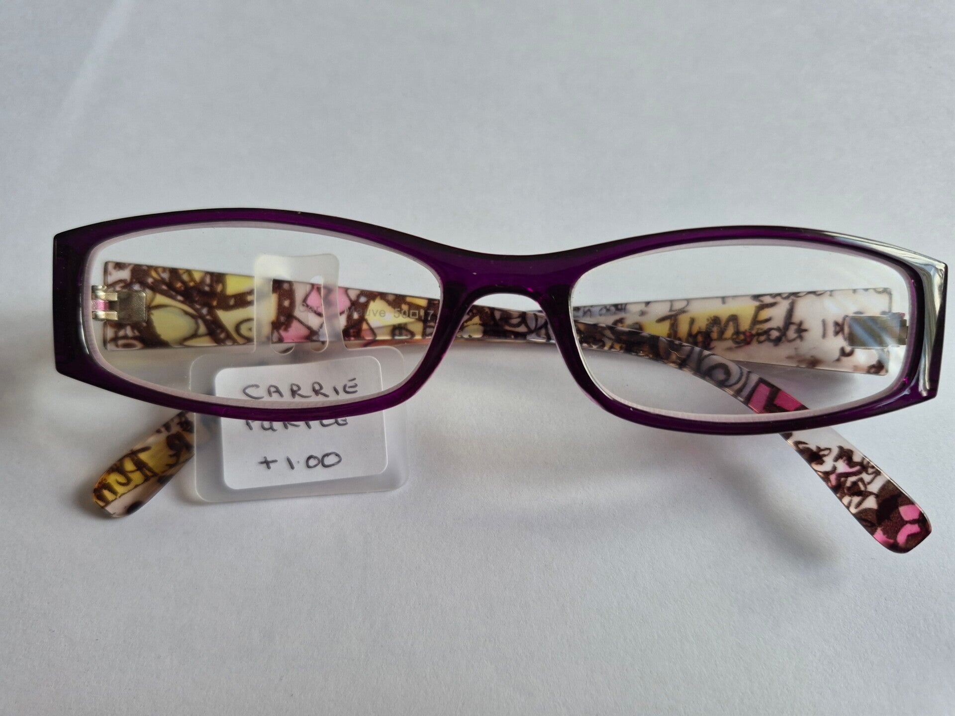 Carrie +3.00 ladies Purple and floral fashion Reading Glasses
